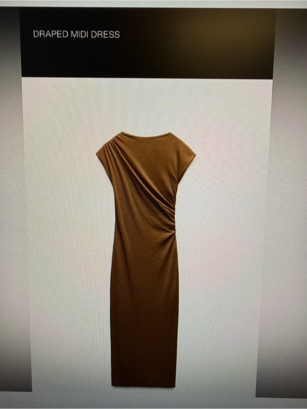 Zara Brown draped dress